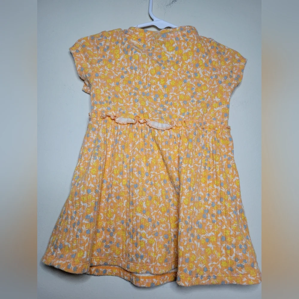 art class bright orange floral dress,  12 m